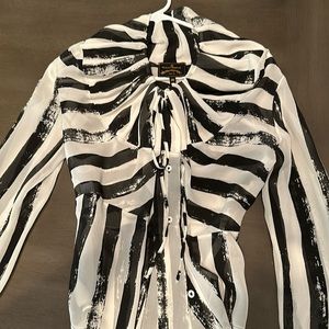Vivienne Westwood Anglomania Size 38 Black & White Top